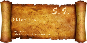 Stier Iza névjegykártya